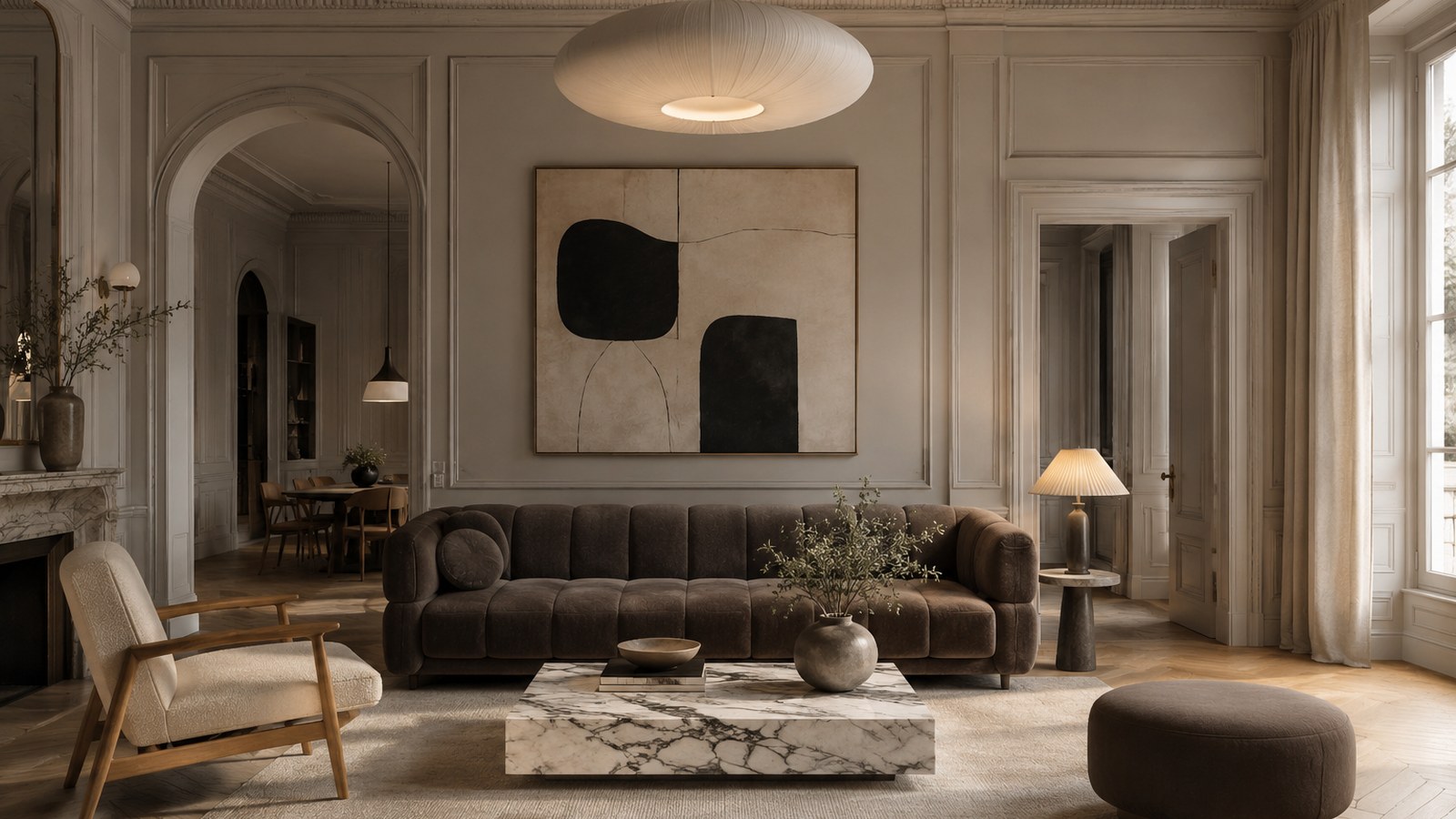 Salon contemporain épuré